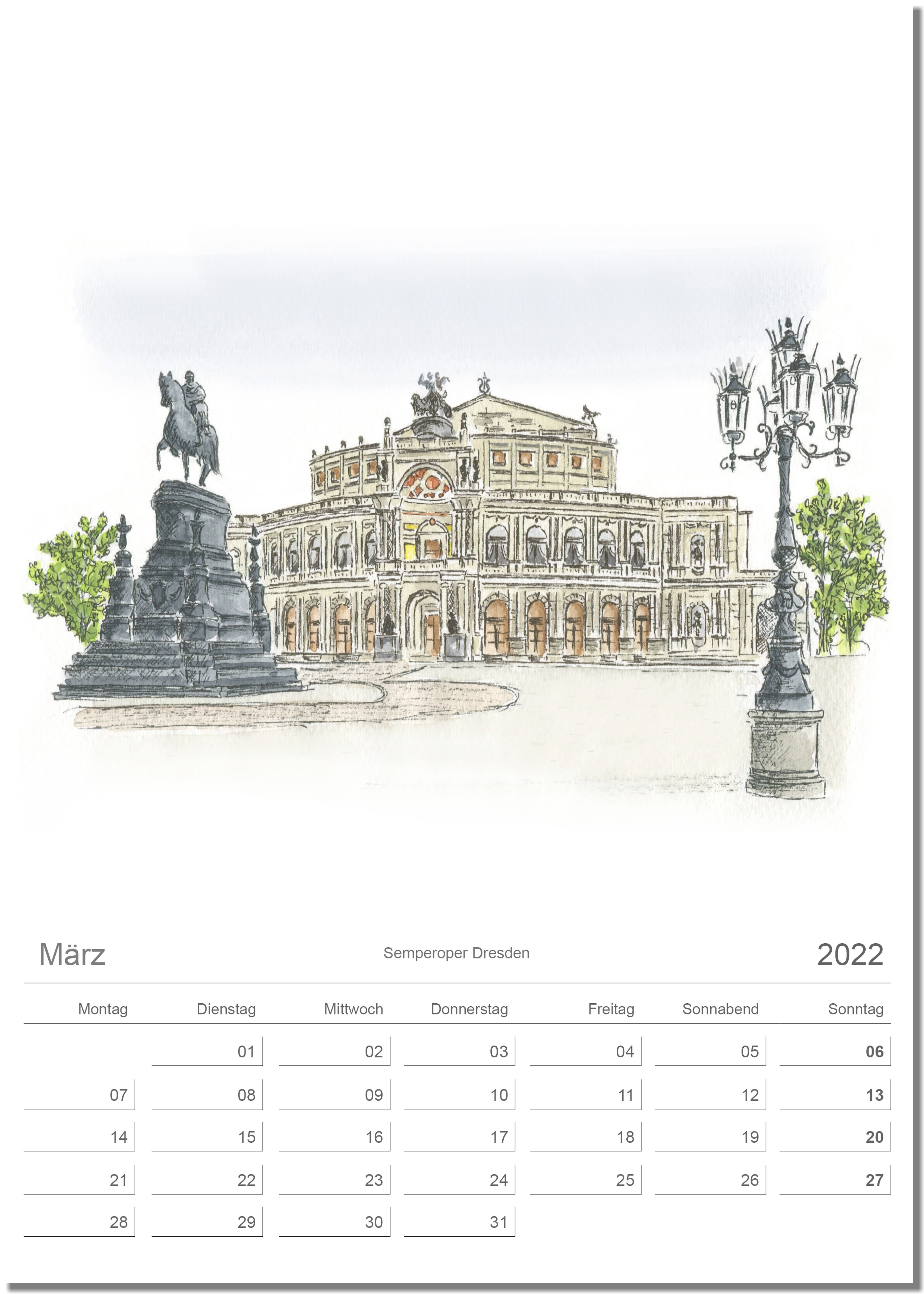 Kalender Dresden März 2022